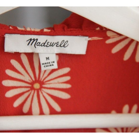 Madewell Daisy Daydream Ruffle Edge Wrap Midi Dress M - Picture 8 of 8
